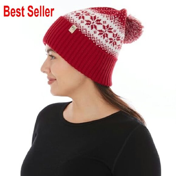 Merino Wool Knit Cuff Pom Beanie Winter Hat Cozy Chic Classic Warm main image 4